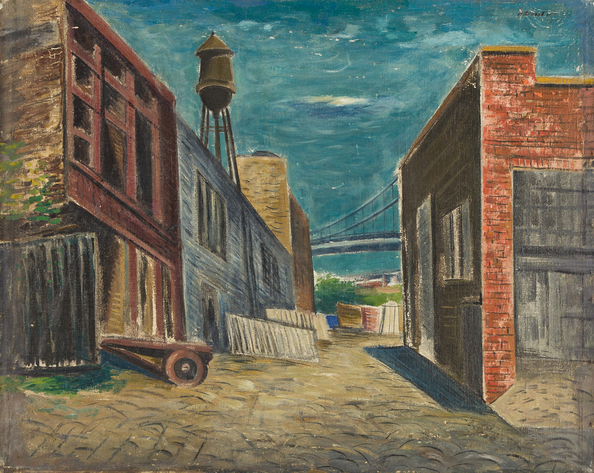 ABRAHAM HARRITON (1893-1986) Untitled, (Brooklyn Waterfront).